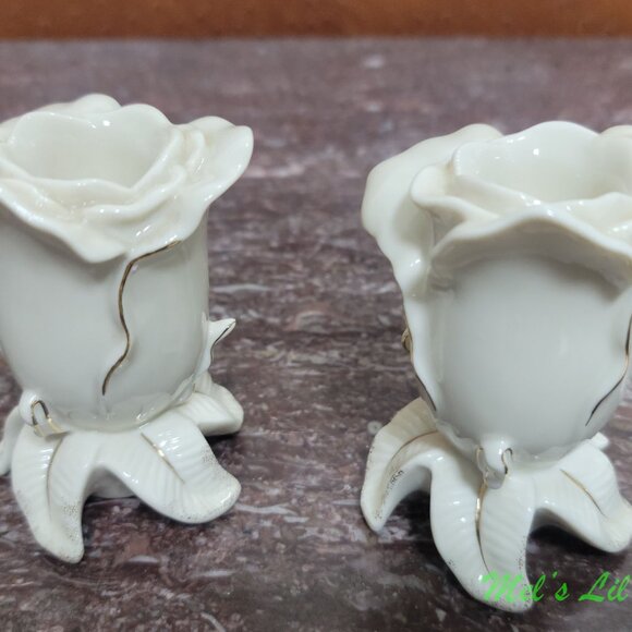Lenox Rose Candle Holders Set of 2 - Picture 3 of 5